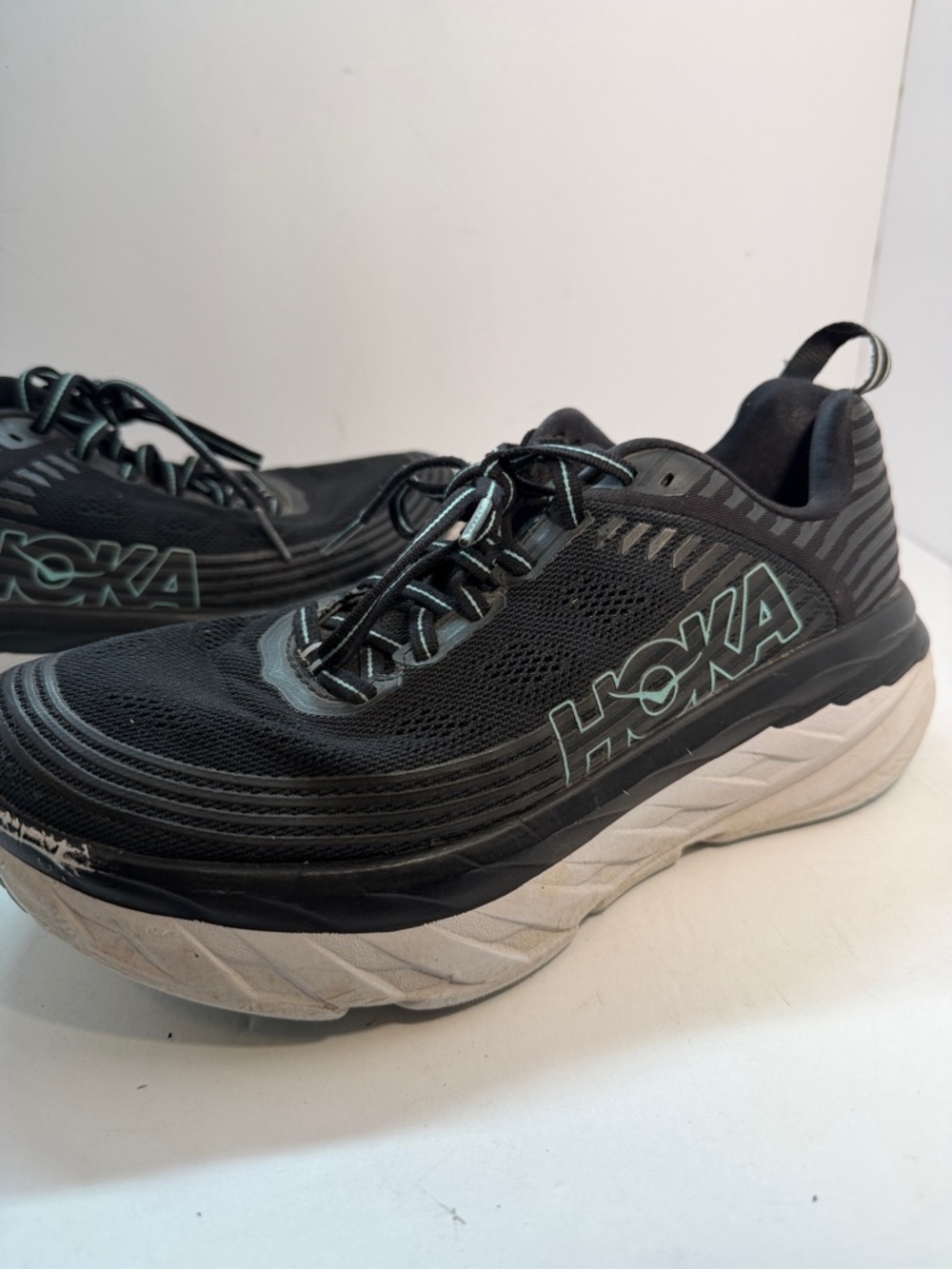 Hoka Black with Light Teal Accent Men's Athletic Shoes